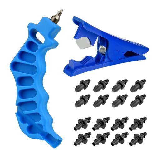 YiNLuax 2 In 1 Lochpuncher Und Rohrschneider Mit 16 Pcs Tropf Bewässerungsstopfen Und Emitter Insertion von YiNLuax