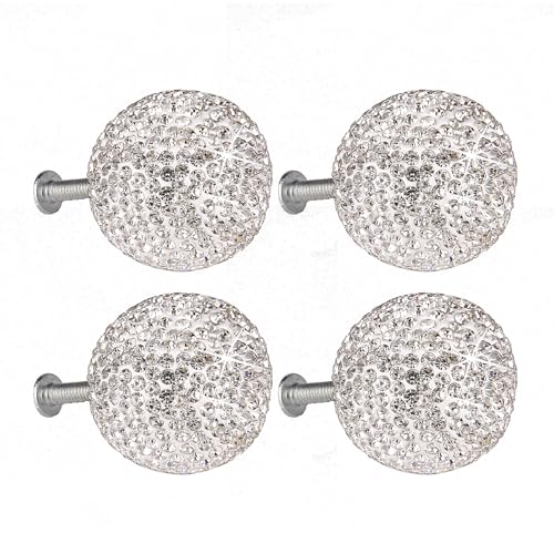YiNLuax 4pcs Funkelnde Strassstörungen Schrankknaufschublade Ziehen Fashion Möbel Dekoratives Für Küchenschrank Kleiderschrank Schublade Dresser Ersatz von YiNLuax