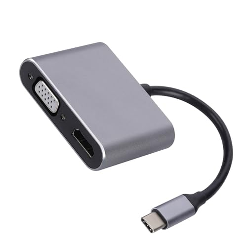 YiNLuax Geben Sie C Nach HDTV VGA Adapter 4K@30Hz Video Bildschirmkonverter Aluminium Video Sound Power Power Adapter Für PC Laptop Zubehör USB C HDTV VGA Adapter EIN von YiNLuax