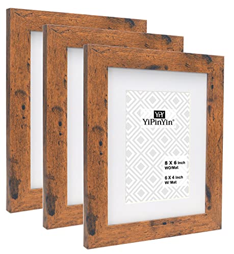 20,3 x 15,2 cm rustikaler Holz-Bilderrahmen, 3er-Set, 15,2 x 20,3 cm, Bilderrahmen, 3 Stück mit Glasfront für Tischplatte oder Wanddekoration 20,3 x 15,2 cm rustikaler Holz-Bilderrahmen, 3er-Set, 15,2 x 20,3 cm, Bilderrahmen, 3 Stück mit Glasfront für Tischplatte oder Wanddekoration von YiPinYin