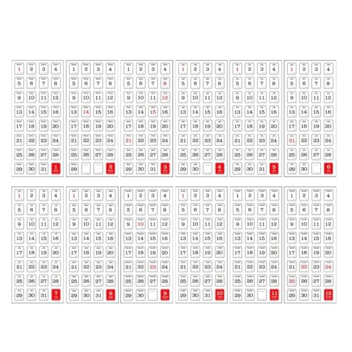 12 Blätter Datum Aufkleber 365 Tage Zeitschrift Aufkleber Kalender Aufkleber Handwerksbedarf Für Planer Diaries Scrapbooks 12 Blätter Datum Aufkleber 365 Tage Zeitschrift Aufkleber Kalender Aufkleber Handwerksbedarf Für Planer Diaries Scrapbooks von YiQinzcxg