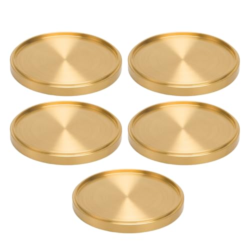 5pcs Messing Untersetzer Metall Essscheiben Wärme Isolationsmatte Runde Display Teller Tees Kaffeetasse Fach Hausschlüssel Aufbewahrungsschale von YiQinzcxg