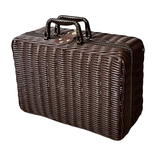 Nachahmung Rattan Weaving Storage Box Faux Wicker Handtasche Bequeme Handtasche Carry Case Handheld Korb Für Picknicks Nachahmung Rattan Weaving Storage Box Faux Wicker Handtasche Bequeme Handtasche Carry Case Handheld Korb Für Picknicks von YiQinzcxg