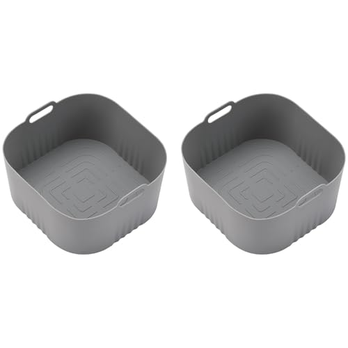 Packung Mit 2 Silikonluft Frittierungen Kochmatten Ofen Safe Grillmatten Silikontextur Luft Frittierschale Zum Backen Geeignet von YiQinzcxg
