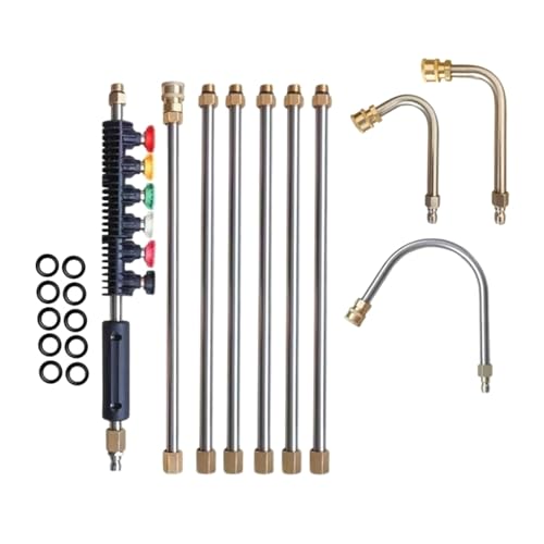 YiQinzcxg 10pcs Hochdruckunterdrückung Lanzen Mit 6 Düsenspitzen Stahlstahldrucker Waschanleiter Stabbrüge Gebogene Stangen YiQinzcxg 10pcs Hochdruckunterdrückung Lanzen Mit 6 Düsenspitzen Stahlstahldrucker Waschanleiter Stabbrüge Gebogene Stangen von YiQinzcxg