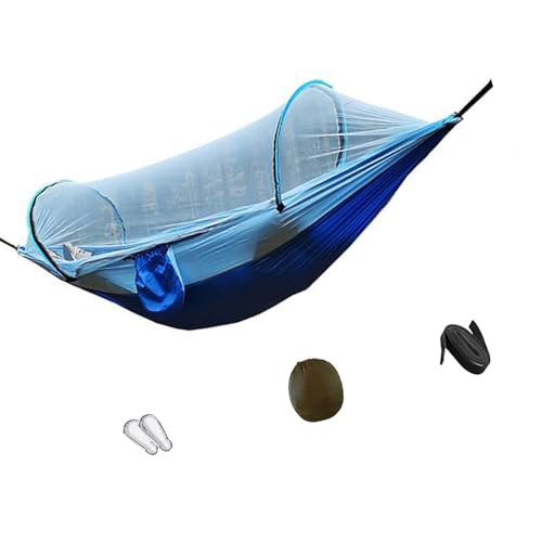 YiQinzcxg 2 Personen Camping Hängematte 260x140 cm Polyester Atmungsaktivem Stoff Build In Barriere Haltbarkeit 250 Kg Ladungsklapp Camping Hängematte von YiQinzcxg