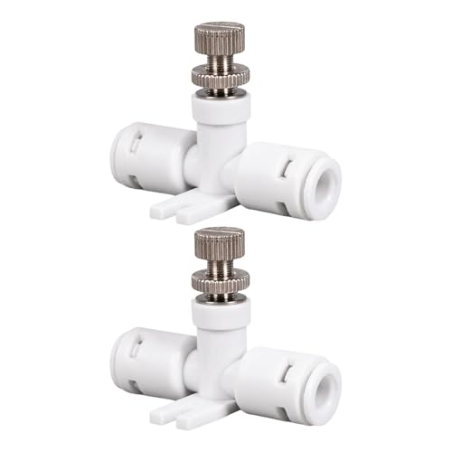 YiQinzcxg 2pcs 1/4 Zoll Schlauch Umkehrosmose RO Wasserflüsse Einstellen Sie Den Ventilregler Mit Schloss Und Stabiler Basis Für Sichere Verwendung von YiQinzcxg