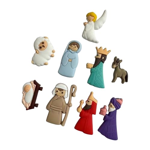 YiQinzcxg 9PCS Christmas Collection Button Nove Nativity Szene Flat Back Verzierungen Charme Für Erstellen Von Urlaubsprojekten von YiQinzcxg