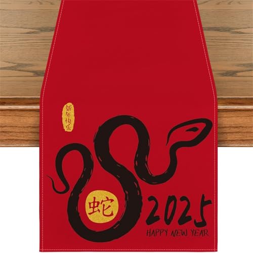 YiQinzcxg Chinesische Sternzeichen Schlange 2025 Neujahr Tischläufer Tischdecke Für Frühlingsfest Party Dekoration YiQinzcxg Chinesische Sternzeichen Schlange 2025 Neujahr Tischläufer Tischdecke Für Frühlingsfest Party Dekoration von YiQinzcxg
