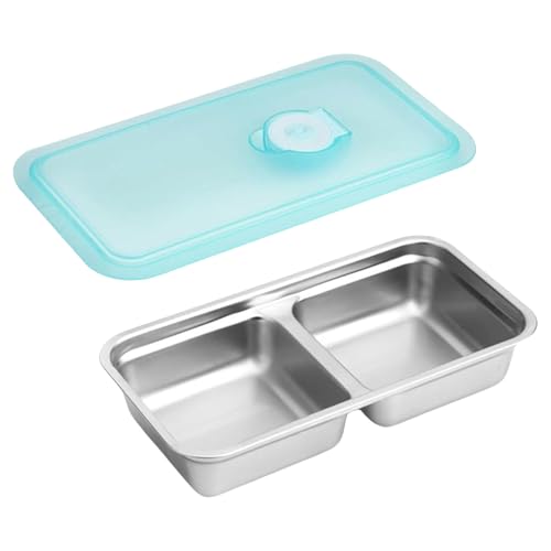 YiQinzcxg Food Servingplatte Serviertablett Edelstahl Stähle Snacks Behälter Mit Deckel Doppelfach Lunchbox Dauer Aus Edelstahl Stählen Snacks Behälter Mit Deckel YiQinzcxg Food Servingplatte Serviertablett Edelstahl Stähle Snacks Behälter Mit Deckel Doppelfach Lunchbox Dauer Aus Edelstahl Stählen Snacks Behälter Mit Deckel von YiQinzcxg