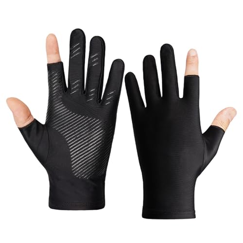 YiQinzcxg Hohe Elastizität Berührender Bildschirm Seidenkühlung Fingerlose Radsporthandschuhe Zum Angeln Beim Angeln Verbesserte Sicherheit Unisex Sporthandschuhe von YiQinzcxg