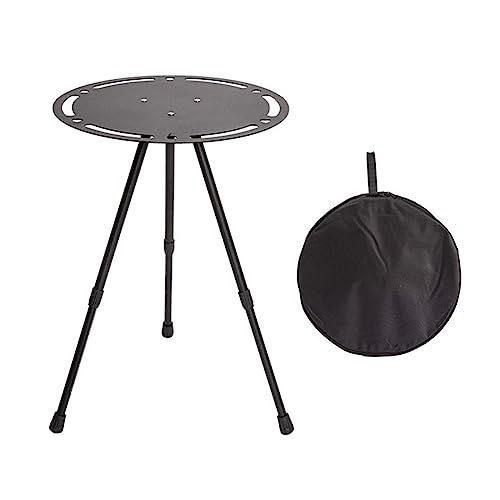 YiQinzcxg Klappbarer runder Tisch aus Aluminiumlegierung, tragbarer Outdoor-Beistelltisch, ultraleicht, kleiner Campingtisch und stabiler klappbarer runder Tisch, selbstfahrende Reiseausrüstung, von YiQinzcxg