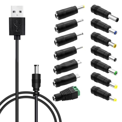 YiQinzcxg USB DC5V Steckerladekabel Umfasst 14 Adapter Für Leichte Von LED Leuchten Und Andere Geräte von YiQinzcxg