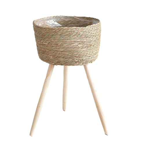 YiQinzcxg Vielseitig Gewebter Blumenkorb Pflanzer Töpfe Pflanze Vase Für Wohnzimmer Boden Stehstapfen Balkonen Gartendekoration Balkone Blumenregal Desktop Dekoration von YiQinzcxg