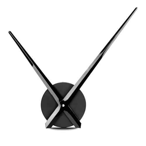 3D Wanduhr Uhrwerk & Uhrzeigern, Quarz-Uhrwerk, Große Wanduhrzeiger, 3D Uhrzeiger Wanduhr Vintage,Uhrwerk mit Zeiger Wanduhren Selber Bauen Deko für Wohnzimmer Restaurant Büro (Reines Schwarz) von YiTePeDo