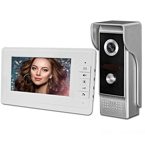 YiToo 7" Video Intercom verdrahtetes Home Video Tür Telefon Türklingel System EIN Innenmonitor mit Einer Außenkamera, wasserdichte regendichte IR Nachtsicht, Zwei-Wege-Audio YiToo 7" Video Intercom verdrahtetes Home Video Tür Telefon Türklingel System EIN Innenmonitor mit Einer Außenkamera, wasserdichte regendichte IR Nachtsicht, Zwei-Wege-Audio von YiToo