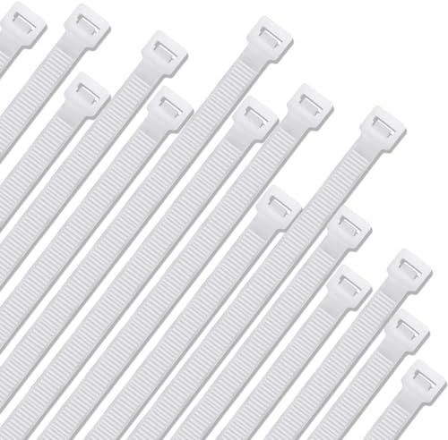 Nylon Kabelbinder - 100pcs Mini Kabelbinder, Transparent UV-Beständig,Kabelbinder Weiss Set， UV-beständig, Selbstsichernde Kabelbinder für Kabelmanagement,Gartenarbeit,Wohnen,Werkstätten(120x2.4mm) von YiXuTag