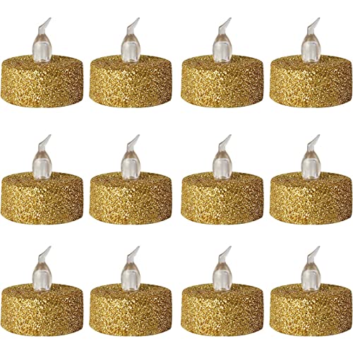 Gold Glittering Led Tealight Candles,12-Pack Warm Yellow Battery Fickering Fake Teelichter Realistic Flameless Tealights für Weihnachten,Ostern,Halloween,Hochzeit,Party,Festivals ect Dekorationen Gold Glittering Led Tealight Candles,12-Pack Warm Yellow Battery Fickering Fake Teelichter Realistic Flameless Tealights für Weihnachten,Ostern,Halloween,Hochzeit,Party,Festivals ect Dekorationen von YiYFiT