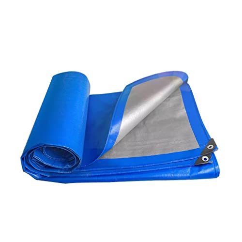 Gewebeplane PE Schutzplane Bootsplane 160 g/m² LKW Plane mit Ösen Holzabdeckplane Wasserdicht Reißfest UV Beständig Abdeckung für Gartenmöbel Pool Trampolin 1.8x1.8m/5.9x5.9ft von YiYYPT