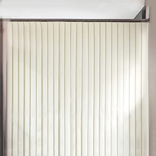 Lamellenvorhang Komplettset in Küche, Haushalt, Weiß undurchsichtig, Kunststoffvorhangstreifen, Streifenvorhang PVC, Streifenbreite 185mm, Schutz der Privatsphäre (height:2m/1pcs,2.1mm) von YiYYPT