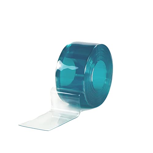PVC-Streifen Rollenware 200x2mm PVC-Streifenvorhang Industrie-Streifenvorhang Temperaturbeständigkeit -60ºC Lamellenvorhang Lamellen Hell blau- transparent (Meterware) (flat) von YiYYPT