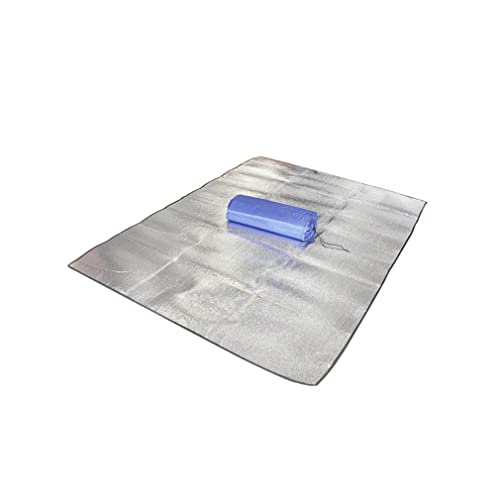 YiYYPT Alu Isomatte Schlafmatte für Camping 200x100cm/200x150cm/200x200cm/300x300cm Aluminium Foil Isomatte Schaummatten Isoliermatte Isolierdecke Faltbare Zeltmatte mit Tasche (200 * 150cm) von YiYYPT