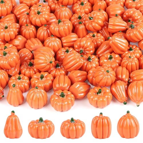 YiYa 90 Stück Kürbisse Deko Kleine Künstliche Kürbisernte Mini Harz Kürbis Dekoration für Autumn Fall Esstisch Deko Halloween Microlandscape Garten YiYa 90 Stück Kürbisse Deko Kleine Künstliche Kürbisernte Mini Harz Kürbis Dekoration für Autumn Fall Esstisch Deko Halloween Microlandscape Garten von YiYa