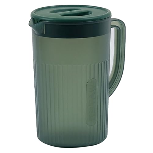YiZYiF Kunststoffkrug 2.7L 2:2L Wasserkrug mit Deckel Plastik Wasserkaraffe Große Kapazität Saftkanne Pitcher Eistee Krug Atrovirens 2200ML von YiZYiF