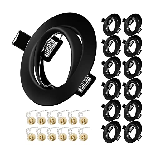 Yiahin 12x Einbaustrahler GU10 Schwenkbar Einbaurahmen GU10 68mm Rund Matt Schwarz Metall Einbauleuchte Einbaurahmen Optik, Inkl. GU10 Fassung für LED oder Halogen Leuchtmittel Yiahin 12x Einbaustrahler GU10 Schwenkbar Einbaurahmen GU10 68mm Rund Matt Schwarz Metall Einbauleuchte Einbaurahmen Optik, Inkl. GU10 Fassung für LED oder Halogen Leuchtmittel von Yiahin