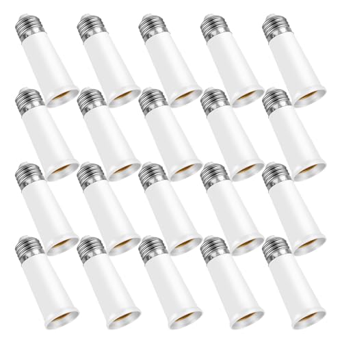 Yiahin E27 65MM Verlängerung, Lampensockeladapter Verlängerungsstück für E27 Fassung, Kompatibel mit LED-Lampen und Glühbirnen, 20er Pack von Yiahin