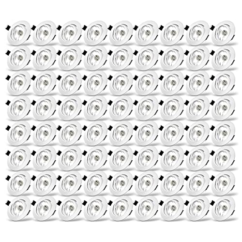 Yiahin Einbaustrahler GU10 Set, Schwenkbar led spot einbaurahmen Rund Matt Weiß, Einbauleuchte Einbaurahmen Optik, Inkl. GU10 Fassung für LED oder Halogen Leuchtmittel, 72 Stück von Yiahin