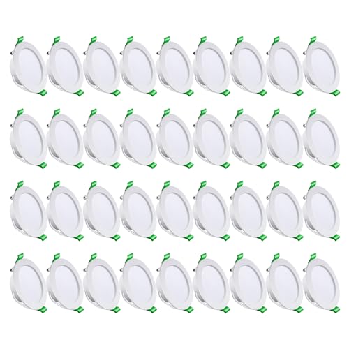 LED Einbaustrahler 230V ultraflach, 4W 339LM Neutralweiß (4000K), runde Deckenstrahler slim als Set. Perfekt für Wohnzimmer & Innenbereich. Inkl. 36 Stück – modern & energieeffizient. Einfache Montage von Yiahin