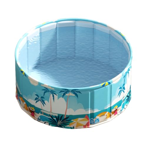 Kinder Planschbecken faltbar PVC Baby Pool mit Ablauf Schnellaufbau Hundebadewanne für Garten Terrasse von Yianyal