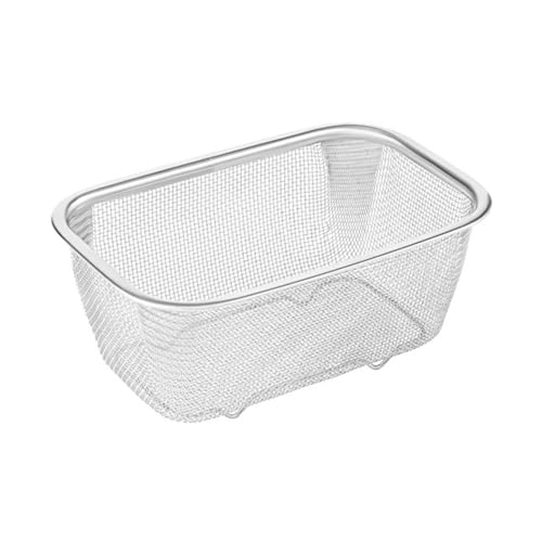 Quadratischer Frittierkorb, Edelstahl Feinmaschiges Sieb, Küchensieb Rechtecksieb mit feinem Netz, Abflusskorb Mesh Korb für Haushalt Gemüse und von Yianyal