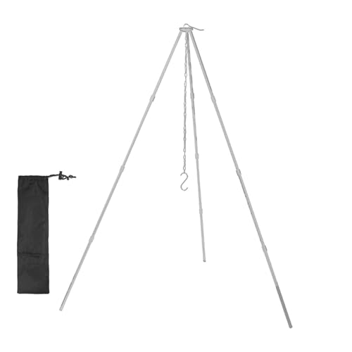 Yianyal Campingausrüstung Kochstativ - Herdstativ Campingzubehör - Verstellbares Lagerfeuerstativ mit Hängekette, faltbar, leichte Aluminiumlegierung Yianyal Campingausrüstung Kochstativ - Herdstativ Campingzubehör - Verstellbares Lagerfeuerstativ mit Hängekette, faltbar, leichte Aluminiumlegierung von Yianyal