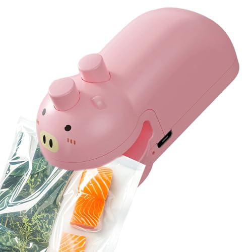 Yianyal Chip Beutelversiegler,Magnetischer Mini Hitzeversiegler | Wiederaufladbar Cartoon Design Kompakter Lebensmittelversiegler für Küche Reise Fleisch Snack Aufbewahrung von Yianyal