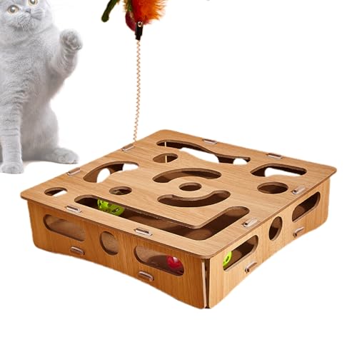 Yianyal Katzen Spielzeug Interaktiv - Katzen Labyrinth Box - Holz Puzzle Spiel Förderung Spielspaß Langeweile Reduzierung Labyrinth Box Spiel für Intelligente Katzen Yianyal Katzen Spielzeug Interaktiv - Katzen Labyrinth Box - Holz Puzzle Spiel Förderung Spielspaß Langeweile Reduzierung Labyrinth Box Spiel für Intelligente Katzen von Yianyal
