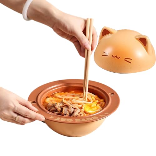 Yianyal Keramikschüssel Mit Deckel | Katze Keramik Japanische Ramen Nudelschale - Aufbewahrungsbehälter Für Lebensmittel Mit Löffel Und Stäbchen Für Müsli Salat Mahlzeitenzubereitung Frühstück Yianyal Keramikschüssel Mit Deckel | Katze Keramik Japanische Ramen Nudelschale - Aufbewahrungsbehälter Für Lebensmittel Mit Löffel Und Stäbchen Für Müsli Salat Mahlzeitenzubereitung Frühstück von Yianyal