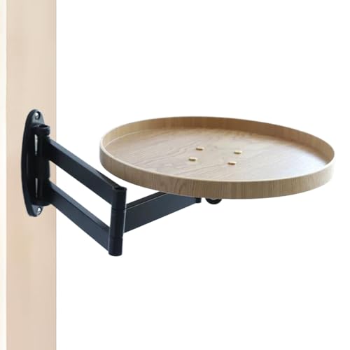 Yianyal Wandmontierter Tisch, zusammenklappbarer runder Tisch, abnehmbarer, herunterklappbarer Wandständer, Innendekoration für Wohnzimmer, Schlafzimmer Yianyal Wandmontierter Tisch, zusammenklappbarer runder Tisch, abnehmbarer, herunterklappbarer Wandständer, Innendekoration für Wohnzimmer, Schlafzimmer von Yianyal