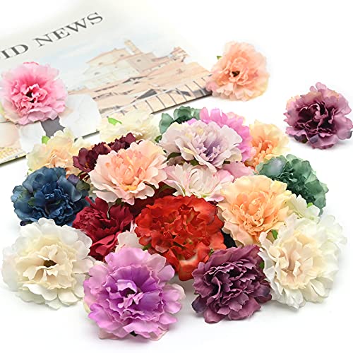 Yibang 30 Stück Künstliche Blumen, Bunt Kunstblumen Köpfe 5,5cm, Seide Kunstblumen Seidenblumen Köpfe Deko for Basteln Scrapbooking Hochzeit Party Home Deko von Yibang