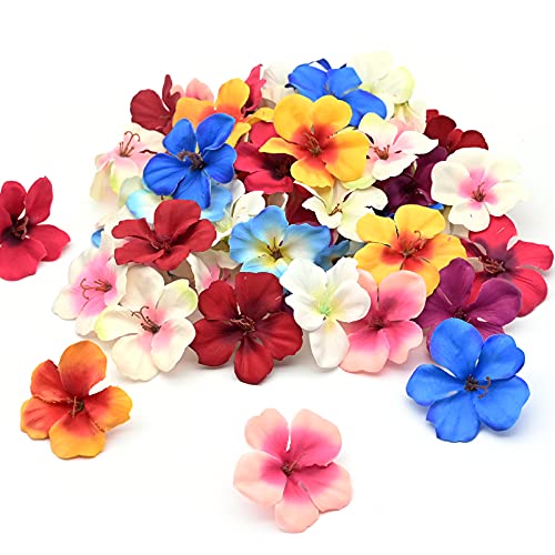 50 Stück Künstliche Blume, 6cm Fake Orchidee Blütenkopf Bunt Kunstblumen Seide Blütenköpfe Deko für Hausgarten Hochzeit Feste Partei Haus DIY Basteln Scrapbooking von Yibang