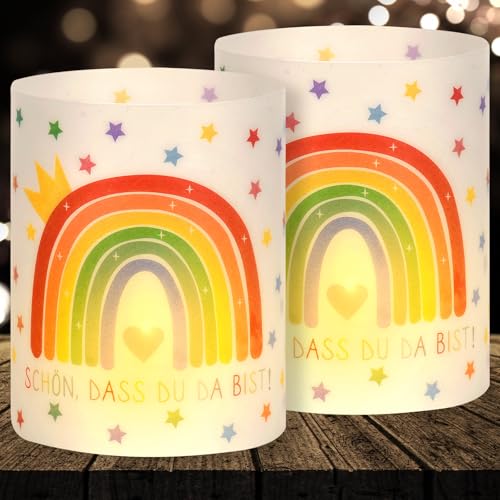 16 Windlicht Tischdeko Geburtstag Mädchen, Regenbogen Deko Geburtstagsdeko Mädchen, Schön DASS Du Da Bist Deko Kindergeburtstag Party, Geeignet für Teelichter oder Kerzen 16 Windlicht Tischdeko Geburtstag Mädchen, Regenbogen Deko Geburtstagsdeko Mädchen, Schön DASS Du Da Bist Deko Kindergeburtstag Party, Geeignet für Teelichter oder Kerzen von Yibat