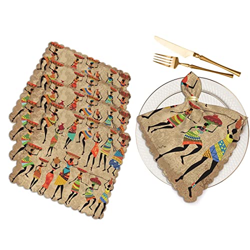 Yibeas Afrikanische Frau Stoffservietten Esstisch Servietten Schöne afrikanische Frau auf Vintage Grunge Hintergrund Waschbar Wiederverwendbare Servietten Set 4 Stück Zuhause Urlaub Party Hochzeit Yibeas Afrikanische Frau Stoffservietten Esstisch Servietten Schöne afrikanische Frau auf Vintage Grunge Hintergrund Waschbar Wiederverwendbare Servietten Set 4 Stück Zuhause Urlaub Party Hochzeit von Yibeas