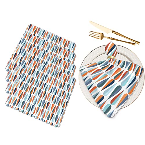 Yibeas Drop Shapes Style Stoffservietten Set mit 4 modernen Tropfenformen in Tönen Polyester Küche Abendessen Servietten für Urlaub Festliche Hochzeit Dekor 45,7 x 45,7 cm von Yibeas