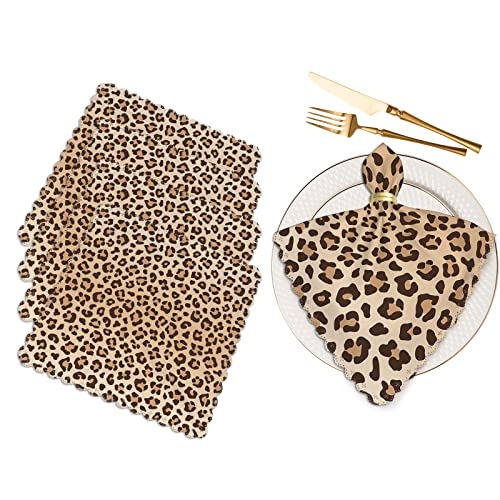 Yibeas Leopard Stoffservietten 4er Set Weich Tier Leopard Print Muster Polyester Dinner Serviette für Familie Restaurant Hochzeiten Partys Yibeas Leopard Stoffservietten 4er Set Weich Tier Leopard Print Muster Polyester Dinner Serviette für Familie Restaurant Hochzeiten Partys von Yibeas