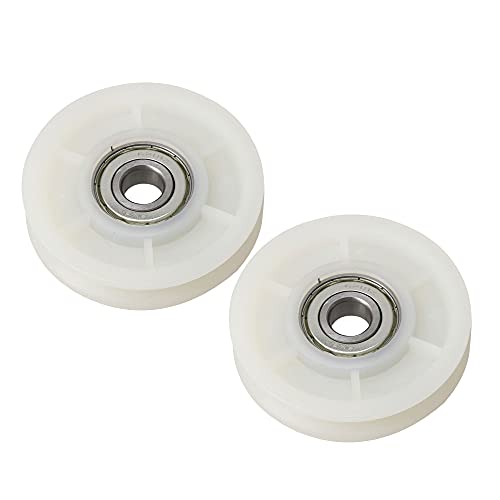 Yibuy 2 x Beige Rillenkugellager Seilrolle Rad für Fitnessgeräte 70 mm OD von Yibuy