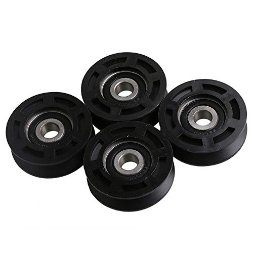 Yibuy 4 x Polyformaldehyde Ball Bearing V-Slot Equipped Pulley Guide Wheel for Door 50 x 10 x 16 mm von Yibuy