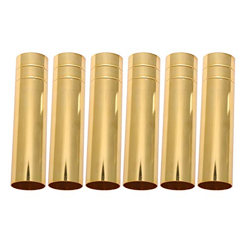 Yibuy 6er-Pack goldene Kerzenabdeckungen, 100 mm Länge, 25 mm Durchmesser, glatt poliert, geeignet für Kandelaber, Kronleuchter, Kronleuchter-Kerzenabdeckungen von Yibuy