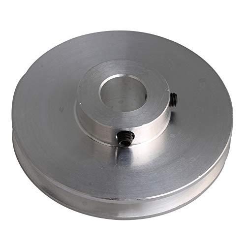 Yibuy Silver Aluminium V Shape Groove Pulley 58x12mm for Engine Belts Motor Shaft 3-5mm Round Belts von Yibuy