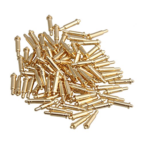 Yibuy 100x Kupfer + vergoldete Doppelkopfstrom Pogo Pin Connector Feder Nadel 8MM von Yibuy